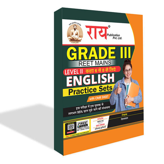 Rai REET MAINS GRADE III English Practice Sets, REET Adhyapak Level 2, Class 6 To 8 Teacher English Practice Sets 2023 Edition